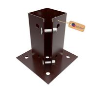 Gezu Impex Heavy Duty Bolt Down Concrete Fence Post Support Hot Dip Galvanised Metal Garden Posts - 75 X 75 mm (Pack Of 12)