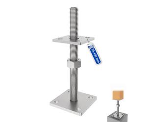 Gezu Impex Heavy Duty Electroplated Bolt Down Adjustable Post Support - Pergola Elevated Post Base- 70 X 70 mm