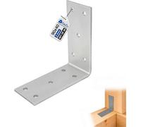 Gezu Impex Heavy Duty Galvanised Steel Angle Bracket Corner Bracket Corner Brace For Construction - 90 X 90 X 40 mm (Pack Of 28)