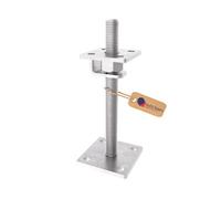 Gezu Impex Heavy Duty Hot Dip Galvanised Bolt Down Adjustable Post Support - Pergola Elevated Post Base- 70 X 70 mm (Pack Of 4)