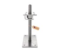 Gezu Impex Heavy Duty Hot Dip Galvanised Bolt Down Adjustable Post Support - Pergola Elevated Post Base- 100 X 100 mm
