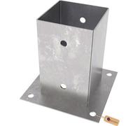 Gezu Impex Heavy Duty Hot Dip Galvanised Bolt Down Fence Post Support - Square Foot Base Bracket - 141 X 141 mm
