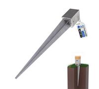 Gezu Impex Heavy Duty Post Support 71 X 71 X 750 mm Hot Dip Galvanised Fence Holder Anchor Spike Ground Sleeve (Set Of 4)