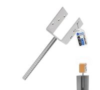 Gezu Impex Heavy Duty Post Support Bracket Hot Dip Galvanised Concrete Fence Post Anchor U Shape - 71 X 71 X 300 mm (Pack Of 8)