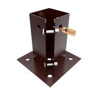 Gezu Impex Heavy Duty Powder Coated Bolt Down Post Support - Square Post Fence Foot Base Support - 100 X 100 mm