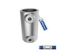 GeZu Impex Inline External Tube Connector Ø 42 mm Hot Dip Galavinsed Silver External Joiner Key Clamp Pipe Fitting Straight Connector