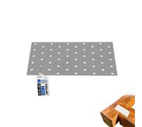 Gezu Impex Joining Plates 100 X 40 mm Galvanised Set Of 50 Flat Perforated Metal Connector Sheet Joining Plates Wood