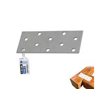 GeZu Impex Joining Plates 100 x 40 mm Set of 4 | Galvanised Flat Perforated Metal Connector Sheet Joining Plates Wood