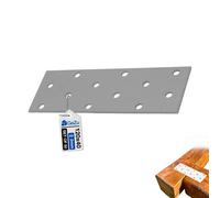 Gezu Impex Joining Plates 40 X 120 mm Galvanised Set Of 50 Flat Perforated Metal Connector Sheet Joining Plates Wood