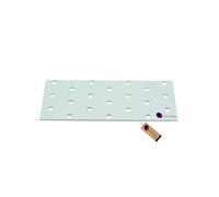 GeZu Impex Joining Plates 60 x 140 mm Galvanised Set of 4 Flat Perforated Metal Connector Sheet Joining Plates Wood