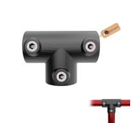 GeZu Impex Long Tee Clamp Ø 42 mm Hot Dip Galvanised Black Powder Coated 3 Socket T Tube Clamp Connector Pipe Fitting