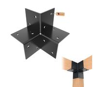GeZu Impex Pergola Corner Bracket 121x121mm Black Powder Coated 3 Way Corner Connector Bracket For Wood Gazebo & Pergola