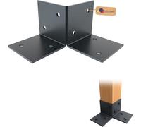 Gezu Impex Pergola Floor Bracket 121X121mm Anthracite Powder Coated Wooden Pergola Kit Floor Plates Floor Support Post Connector