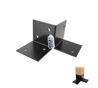 GeZu Impex Pergola Floor Bracket 121x121mm Black Powder Coated Set of 4 Wooden Pergola Kit Floor Plates Ground Fixing Floor Support Post Connector Bracket