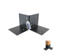GeZu Impex Pergola Floor Bracket 91 x 91 mm Set of 4 | Powder Coated Anthracite Wooden Pergola Kit Floor Plates Ground Fixing Floor Support Post Connector Bracket