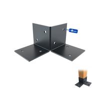 Gezu Impex Pergola Floor Bracket Anthracite Grey - Fence Post Corner Bolt Down Bracket - 91X91mm (Pack Of 8)