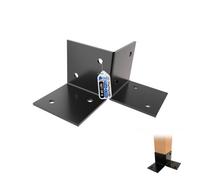 Gezu Impex Pergola Floor Bracket Black - Fence Post Corner Bolt Down Bracket - 71X71mm (Pack Of 8)