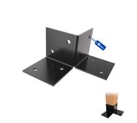 Gezu Impex Pergola Floor Bracket Black - Fence Post Corner Bolt Down Bracket - 91X91mm (Pack Of 4)