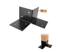 Gezu Impex Pergola Floor Bracket Black - Fence Post Corner Bolt Down Bracket - 91X91mm (Pack Of 8)