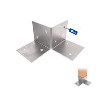 Gezu Impex Pergola Floor Bracket Hot Dip Galvanised - Fence Post Corner Bolt Down Bracket - 91X91mm (Pack Of 8)