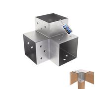 Gezu Impex Pergola Post Connector Y Shape Hot Dip Galvanised - 3 Way Corner Connector - 121X121 mm (Pack Of 4)