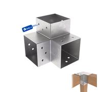 Gezu Impex Pergola Post Connector Y Shape Hot Dip Galvanised - 3 Way Corner Connector - 91X91 mm (Pack Of 4)