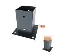 GeZu Impex Post Base 91 x 91 mm Anthracite Powder Coated Fence Support Brackets Deck Holder pergola Pavilion Base Bolt Down Shoe