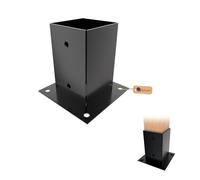 GeZu Impex Post Base 91 x 91 mm Set of 12 Black Power Coated fence Support brackets deck Holder pergola pavilion Base bolt down shoe