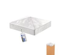 GeZu Impex Post Cap 101 x 101 mm Hot Dip Galvanised Set of 16 Pyramid Square Fence Post top caps Metal