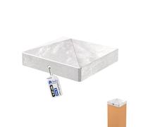 GeZu Impex Post Cap 101 x 101 mm Hot Dip Galvanised Set of 8 Pyramid Square Fence Post top caps Metal