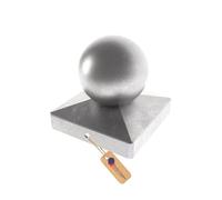 GeZu Impex Post Cap 91 x 91 mm Hot Dip Galvanised Set of 12 Ball Square Fence Post top caps Metal