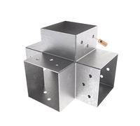 GeZu Impex® Post Connector 71 x 71 mm Hot Dip Galvanised Set of 1 pergola Corner Pavilion Bracket