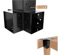 Gezu Impex Post Connector K 121X121 mm Black Powder Coated Pergola 4 Way Right Angle Corner Connector Pavilion
