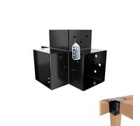 GeZu Impex Post Connector K 71 x 71 mm Black Powder Coated Set of 4 Pergola 4 Way Right Angle Corner Connector Pavilion DIY Woodworks Bracket