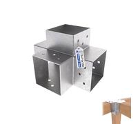 GeZu Impex Post Connector K 71 x 71 mm Hot Dip Galvanised Pergola 4 Way Right Angle Corner Connector Pavilion DIY Woodworks Bracket