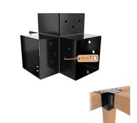 GeZu Impex Post Connector K 81 x 81 mm Black Powder Coated Pergola 4 Way Right Angle Corner Connector Pavilion DIY Woodworks Bracket