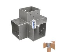 GeZu Impex Post Connector K 81 x 81 mm | Hot Dip Galvanised Pergola 4 Way Right Angle Corner Connector Pavilion DIY Woodworks Bracket