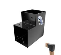 GeZu Impex Post Connector L 91 x 91 mm Black Powder Coated Set of 4 Pergola L Shape Square Beam Post Connector Corner Pavilion Bracket