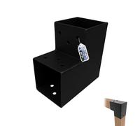 GeZu Impex Post Connector L 91 x 91 mm Set of 4 | Powder Coated Black Pergola L Shape Square Beam Post Connector Corner Pavilion Bracket