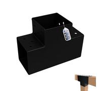 GeZu Impex Post Connector T 71 x 71 mm Black Powder Coated Set of 4 Pergola T Shape 3 Beam Post Connector Corner Pavilion Bracket