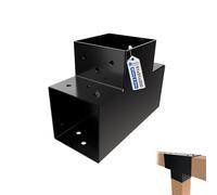 GeZu Impex Post Connector T 91 x 91 mm Black Powder Coated Pergola T Shape 3 Beam Post Connector Corner Pavilion Bracket