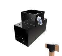 GeZu Impex Post Connector T 91 x 91 mm Black Powder Coated Set of 8 Pergola T Shape 3 Beam Post Connector Corner Pavilion Bracket