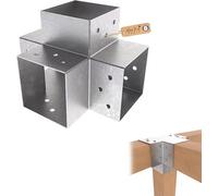 Gezu Impex Post Connector X 81X81 mm Hot Dip Galvanised Pergola 4 Way Right Angle Corner Connector Pavilion Diy Woodworks Bracket