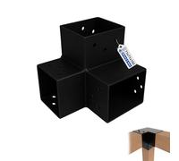 GeZu Impex Post Connector Y 71 x 71 mm | Powder Coated Black 3 Way Right Angle Corner Connector Pavilion DIY Woodworks Bracket