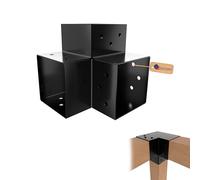 GeZu Impex Post Connector Y 71 x 71 mm Set of 8 Black Powder Coated 3 Way Right Angle Corner Connector Pavilion DIY Woodworks Bracket
