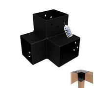 GeZu Impex Post Connector Y 81 x 81 mm Set of 4 | Powder Coated Black 3 Way Right Angle Corner Connector Pavilion DIY Woodworks Bracket