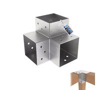 Gezu Impex Post Connector Y 81X81 mm Hot Dip Galvanised Set Of 4 Pergola 3 Way Right Angle Corner Connector