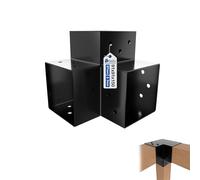GeZu Impex Post Connector Y 91 x 91 mm Black Powder Coated 3 Way Right Angle Corner Connector Pavilion DIY Woodworks Bracket