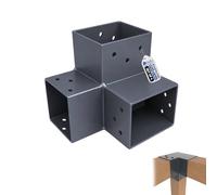 GeZu Impex Post Connector Y 91 x 91 mm Set of 4 Anthracite Powder Coated 3 Way Right Angle Corner Connector Pavilion DIY Woodworks Bracket