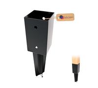 GeZu Impex Post Holder 91 x 91 mm Set of 4 Black Power Coated fence Holder Anchor spike concrete